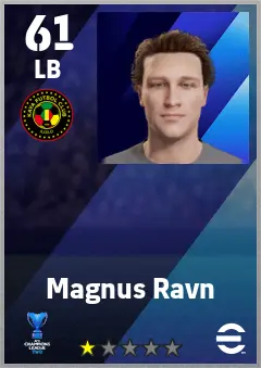 Magnus Ravn eFootball 2026 player card — 61 OVR LB