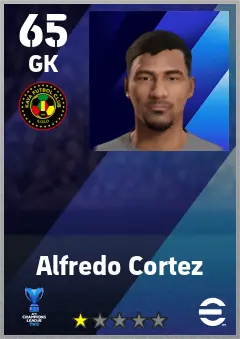 Alfredo Cortez eFootball 2026 player card — 65 OVR GK