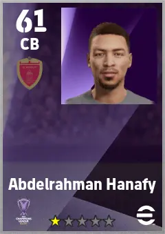 Abdelrahman Hanafy eFootball 2026 player card — 61 OVR CB