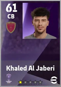 Khaled Al Jaberi eFootball 2026 player card — 61 OVR CB