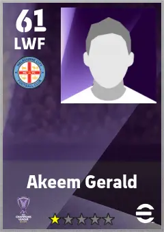 Akeem Gerald eFootball 2026 player card — 61 OVR LWF