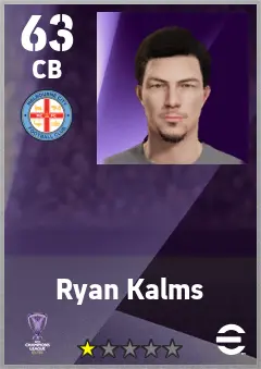 Ryan Kalms eFootball 2026 player card — 63 OVR CB