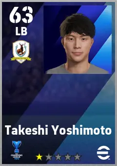 Takeshi Yoshimoto eFootball 2026 player card — 63 OVR LB