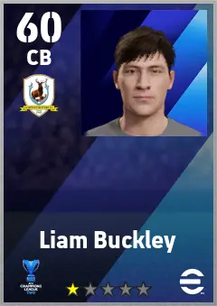 Liam Buckley eFootball 2026 player card — 60 OVR CB