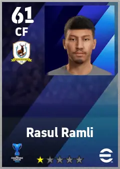 Rasul Ramli eFootball 2026 player card — 61 OVR CF