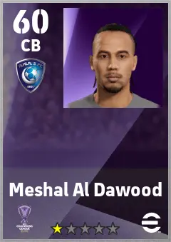 Meshal Al Dawood eFootball 2026 player card — 60 OVR CB