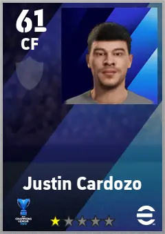 Justin Cardozo eFootball 2026 player card — 61 OVR CF