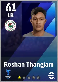 Roshan Thangjam eFootball 2026 player card — 61 OVR LB