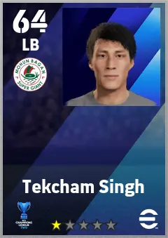 Tekcham Singh eFootball 2026 player card — 64 OVR LB