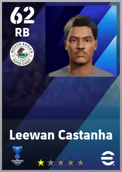 Leewan Castanha eFootball 2026 player card — 62 OVR RB