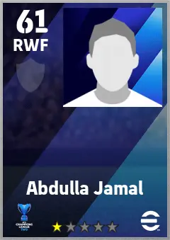 Abdulla Jamal eFootball 2026 player card — 61 OVR RWF