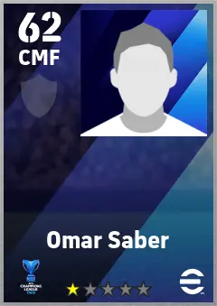 Omar Saber eFootball 2026 player card — 62 OVR CMF
