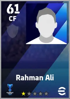 Rahman Ali eFootball 2026 player card — 61 OVR CF