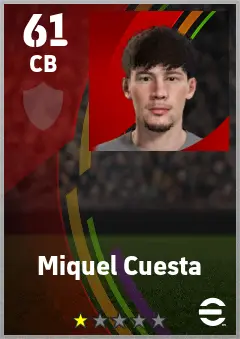 Miquel Cuesta eFootball 2026 player card — 61 OVR CB