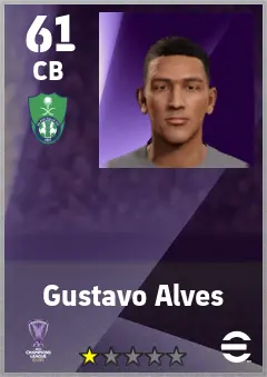 Gustavo Alves eFootball 2026 player card — 61 OVR CB