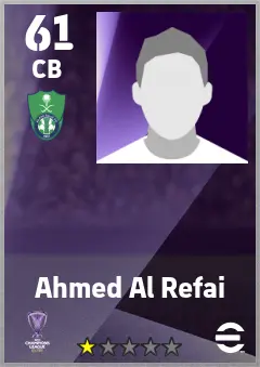 Ahmed Al Refai eFootball 2026 player card — 61 OVR CB