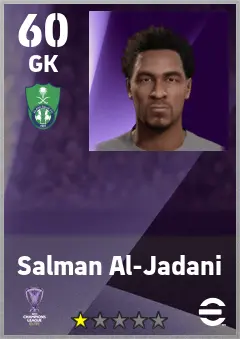 Salman Al-Jadani eFootball 2026 player card — 60 OVR GK