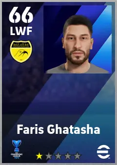 Faris Ghatasha eFootball 2026 player card — 66 OVR LWF