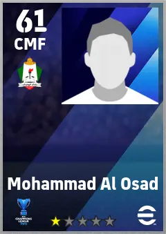 Mohammad Al Osad eFootball 2026 player card — 61 OVR CMF