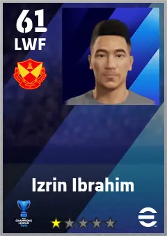 Izrin Ibrahim eFootball 2026 player card — 61 OVR LWF