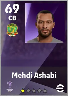 Mehdi Ashabi eFootball 2026 player card — 69 OVR CB