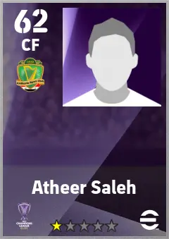 Atheer Saleh eFootball 2026 player card — 62 OVR CF