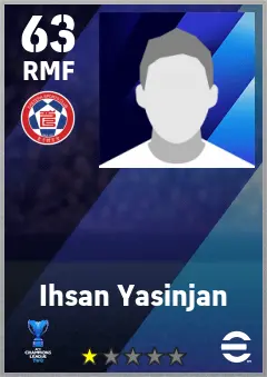 Ihsan Yasinjan eFootball 2026 player card — 63 OVR RMF