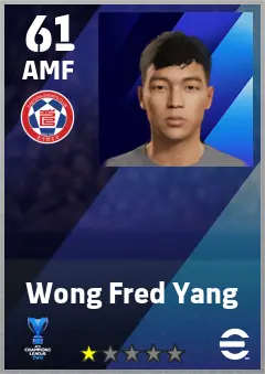 Wong Fred Yang eFootball 2026 player card — 61 OVR AMF