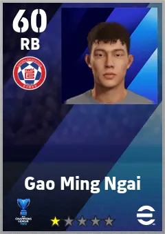 Gao Ming Ngai eFootball 2026 player card — 60 OVR RB