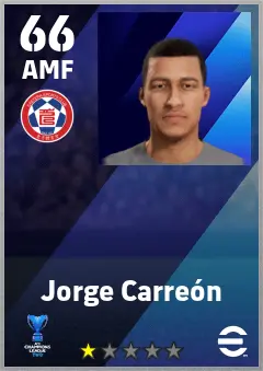Jorge Carreon eFootball 2026 player card — 66 OVR AMF