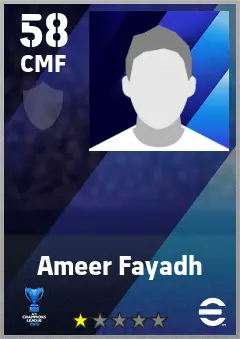 Ameer Fayadh eFootball 2026 player card — 58 OVR CMF