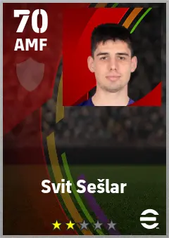 Svit Seslar eFootball 2026 player card — 70 OVR AMF