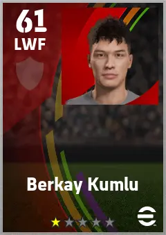 Berkay Kumlu eFootball 2026 player card — 61 OVR LWF
