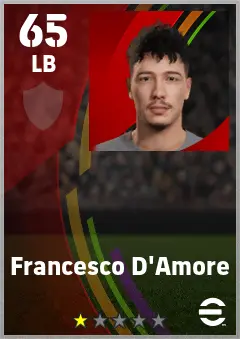 Francesco D Amore eFootball 2026 player card — 65 OVR LB