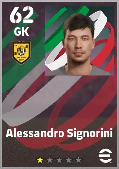 Alessandro Signorini eFootball 2026 player card — 62 OVR GK