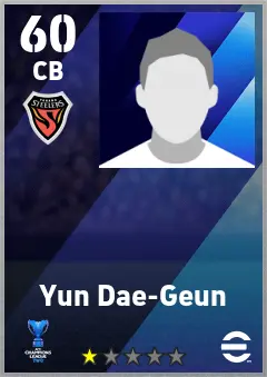 Yun Dae-Geun eFootball 2026 player card — 60 OVR CB
