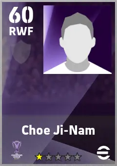 Choe Ji-Nam eFootball 2026 player card — 60 OVR RWF