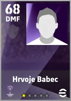 Hrvoje Babec eFootball 2026 player card — 68 OVR DMF