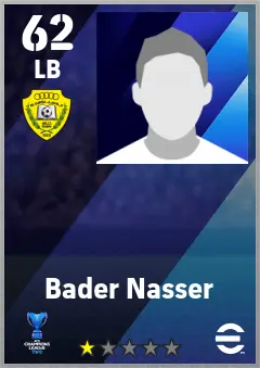 Bader Nasser eFootball 2026 player card — 62 OVR LB