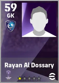Rayan Al Dossary eFootball 2026 player card — 59 OVR GK