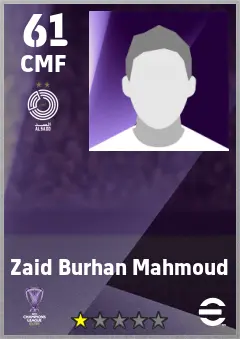 Zaid Burhan Mahmoud eFootball 2026 player card — 61 OVR CMF