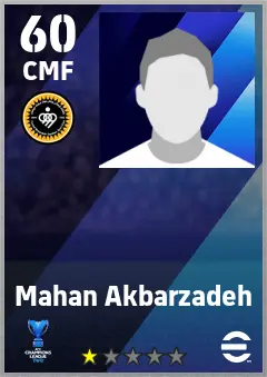 Mahan Akbarzadeh eFootball 2026 player card — 60 OVR CMF