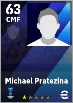 Michael Pratezina eFootball 2026 player card — 63 OVR CMF