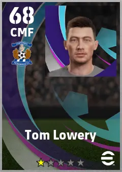 Tom Lowery eFootball 2026 player card — 68 OVR CMF