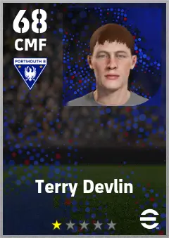 Terry Devlin eFootball 2026 player card — 68 OVR CMF