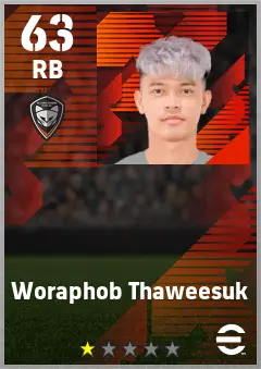 Woraphob Thaweesuk eFootball 2026 player card — 63 OVR RB