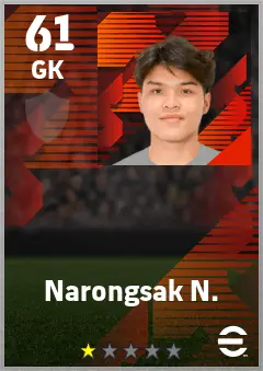 Narongsak N. eFootball 2026 player card — 61 OVR GK