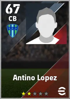 Antino Lopez eFootball 2026 player card — 67 OVR CB