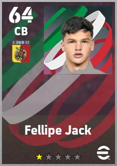 Fellipe Jack eFootball 2026 player card — 64 OVR CB
