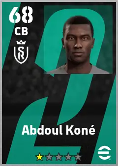 Abdoul Kone eFootball 2026 player card — 68 OVR CB